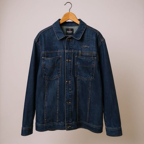Starbury by Stephon Marbury Men’s Denim Jean Jacket XL Blue Cotton Steve & Barry - Picture 1 of 12